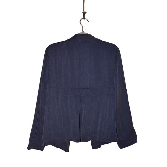 CHICO'S $149 Draped Open Lyocell Jacket in Navy Chico's 1 / US 8 - Picture 2 of 4